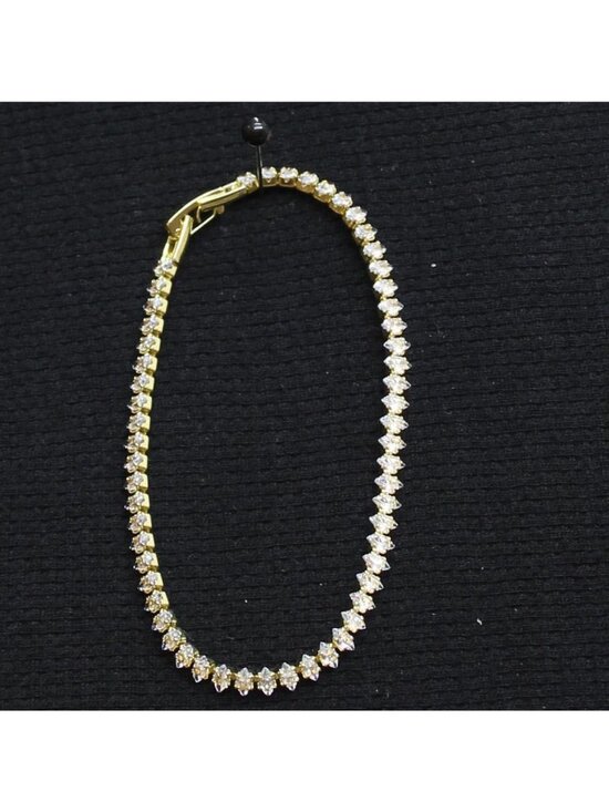 Unbranded Jewelry - NEW Crystal Marquise Safety Clasp Tennis Bracelet Gold / Clear 7"